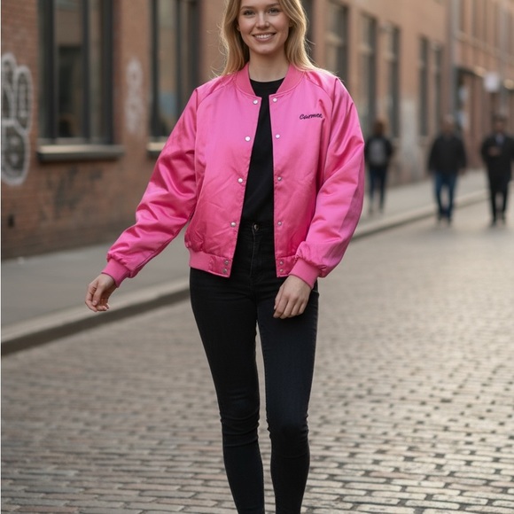 Halloween Pink Ladies Bomber Jacket Small - Picture 1 of 7
